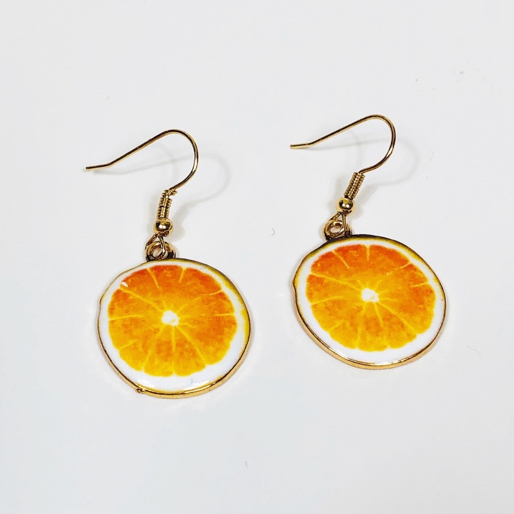 Orange Slice Drop Earrings